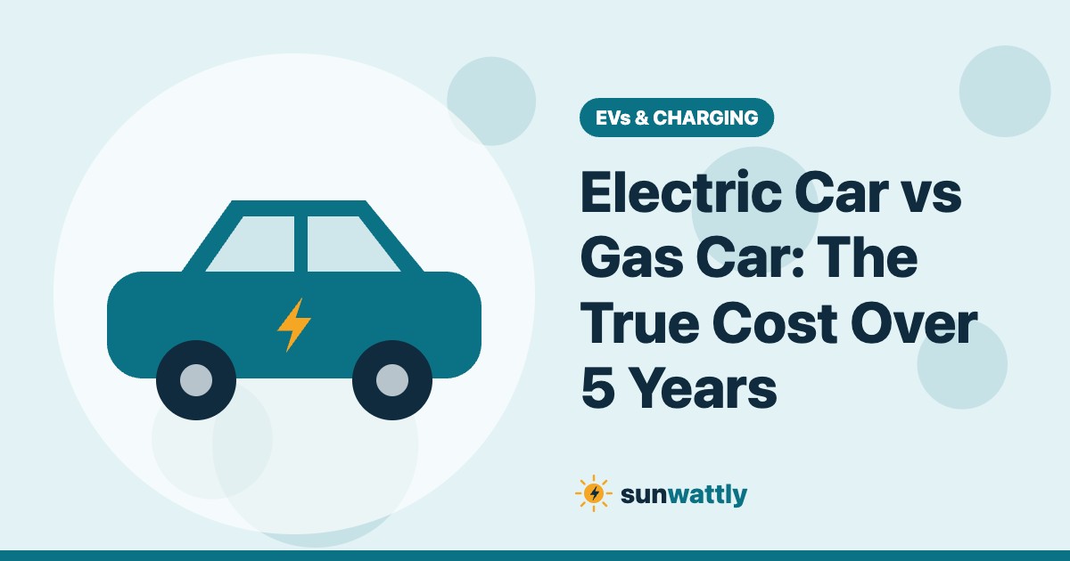 Illustrated header: Electric Car vs Gas Car: The True Cost Over 5 Years